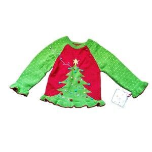 Zubels Baby Christmas Sweater 18 Months NWT Holiday Tree Knit Pullover Festive